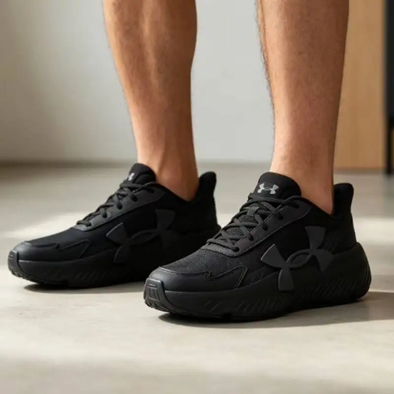 Фото Новые кроссовки Under Armour 2026 Mesh с толстой подошвой, черные, унисекс, спортивная обувь 6010425-001 №5