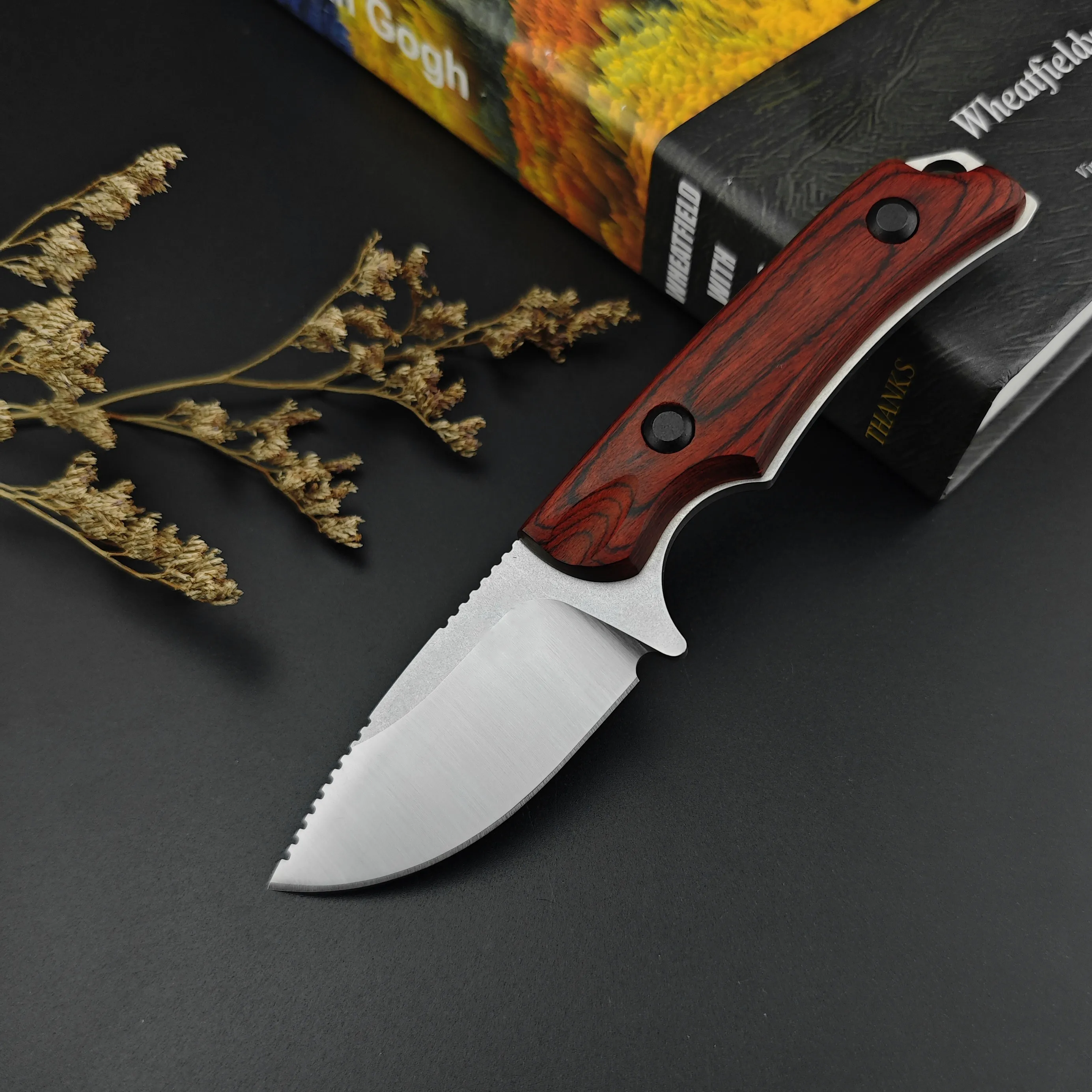 BM 15017 Многофункциональный Нож С Деревянной Ручкой И Фиксированным Лезвием