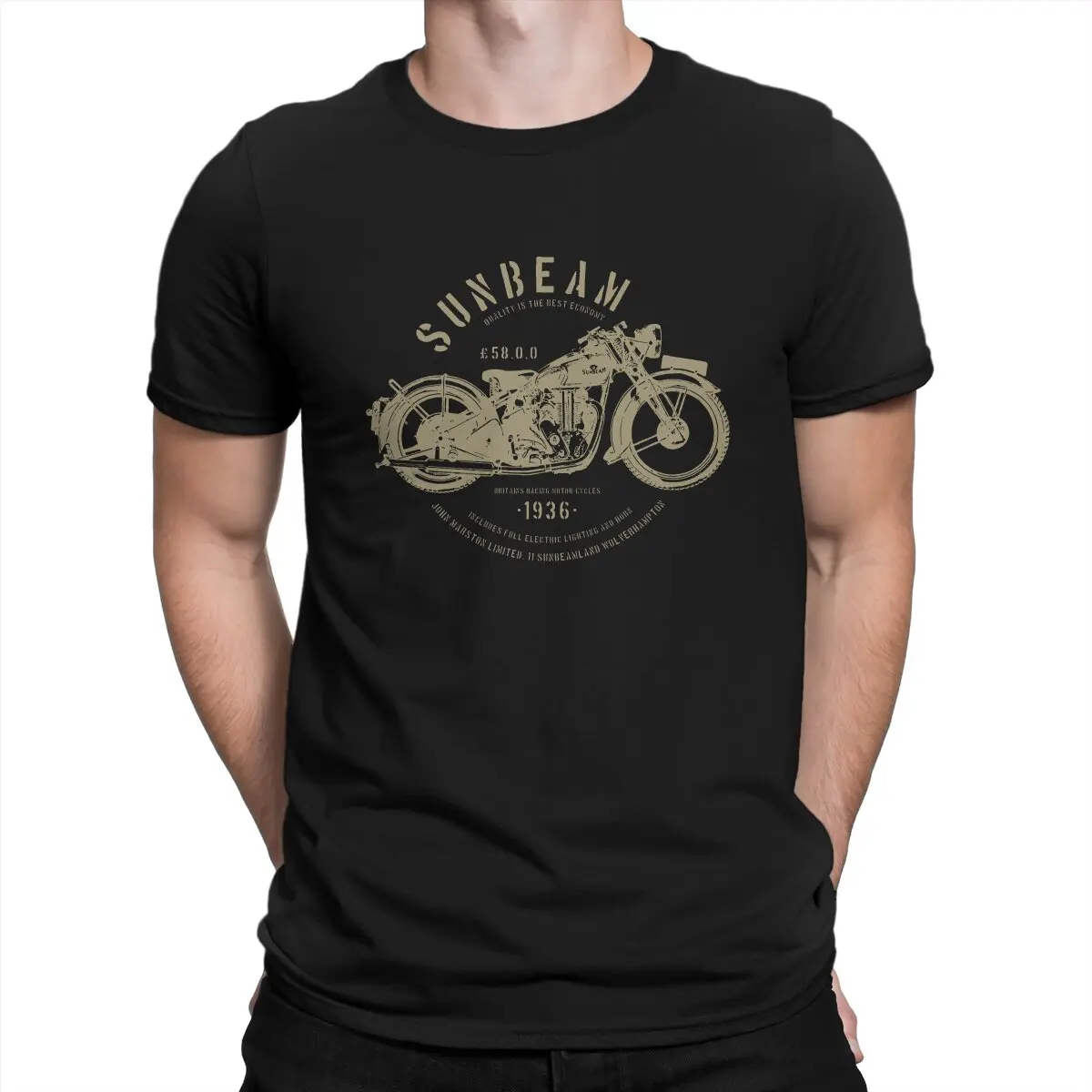Men's Sunbeam T Shirts Motorcycles Pure Cotton Tops Vintage 