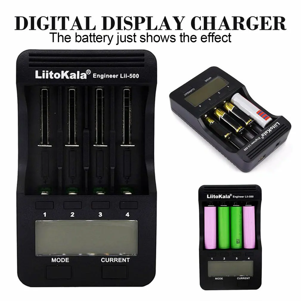 

Lithium Battery Charger Lii-500 LCD AA/AAA 18650/26650/14500/10440/18500 Battery Charger with screen+12V2A adapter lii500 5V1A