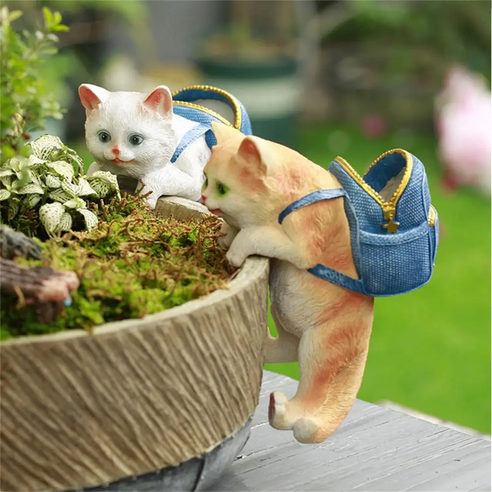 

Cat Ornament Cute Hand-crafted Backpack Cat Statue Lightweight Cat Statue