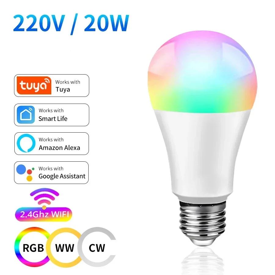 

Tuya Smart WiFi LED-лампа 10W/15W/20W E27