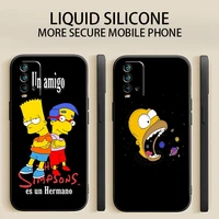 the simpsons phone case for xiaomi redmi 9 9i 9t 9at 9a 9c coque shockproof shell tpu back black liquid silicon soft