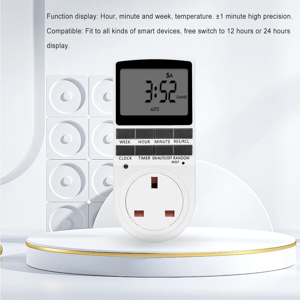 

Timer Switch Kitchen Tool Digital Socket UK Plug Programmable Safety UK Plug Electronic Room Stopwatch C Timing Sockets