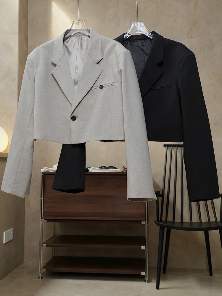 Винтажный короткий костюм пальто популярная корейская женская одежда