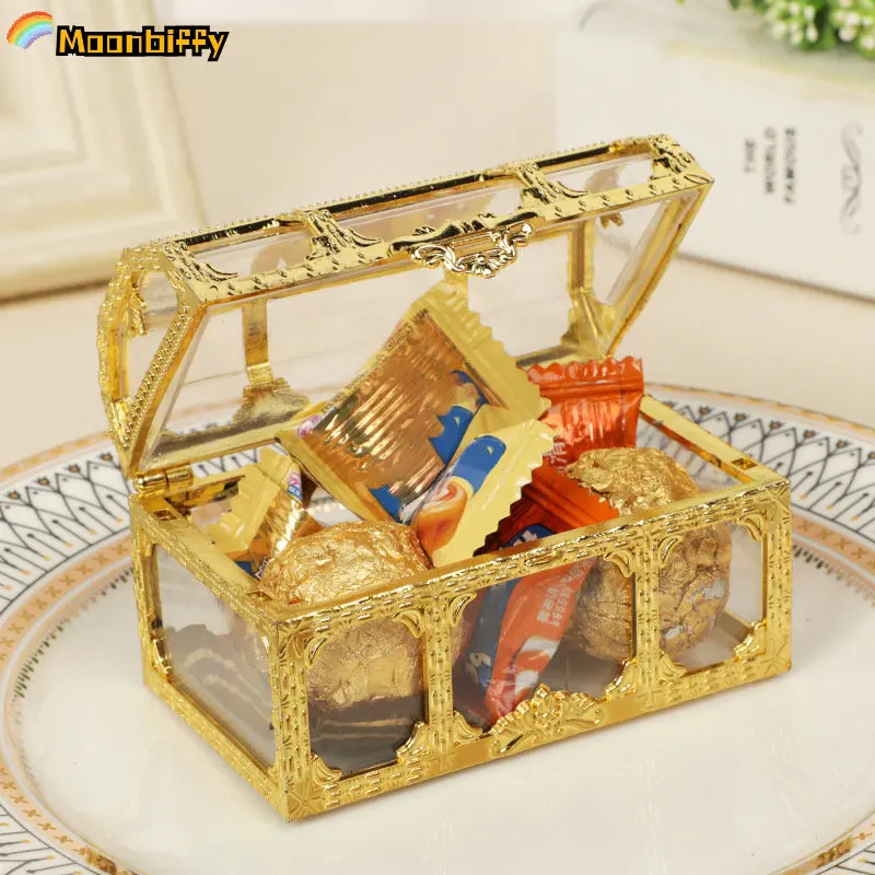 Mini Transparent Jewelry Wedding Party Gift Candy Boxes Jewelry Crystal Treasure Chest