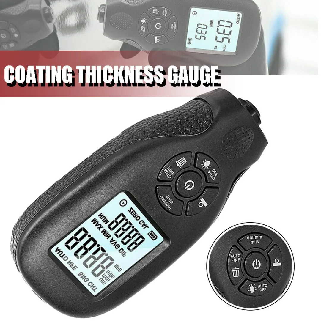 

Coating Thickness Gauge 0-2000UM Auto Car Film Thickness Tester LCD Digital Film Thickness Meter Cars Coating Measuring Tools