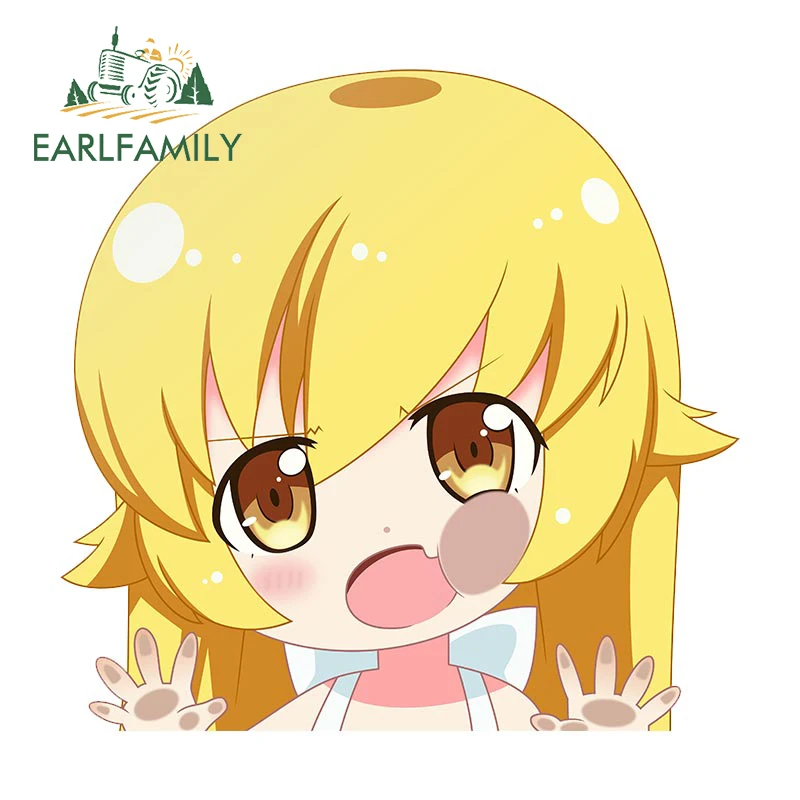 

EARLFAMILY 13 см x 12,1 см для Bakemonogatari автомобильные наклейки Индивидуальные Аниме креативные наклейки на окклюзию с царапинами виниловые автомоби...