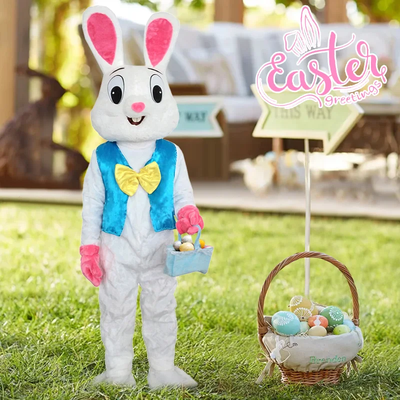 

Easter Bunny Mascot Costume Rabbit Animation Cosplay Clothing Suit Adult Cartoon Character Easter Party Decoration Supplies