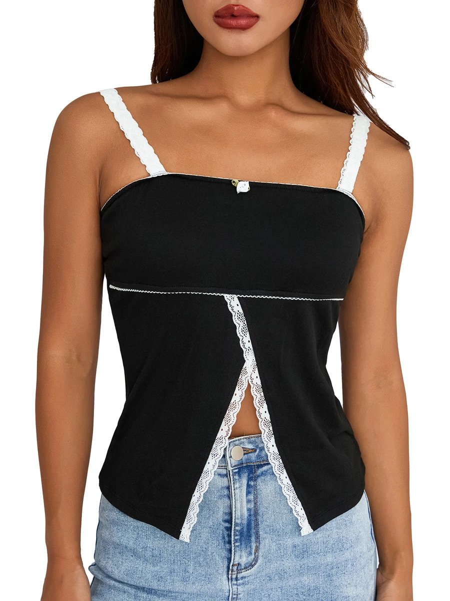 

Женский облегающий Топ без рукавов, с разрезом, в стиле пэчворк