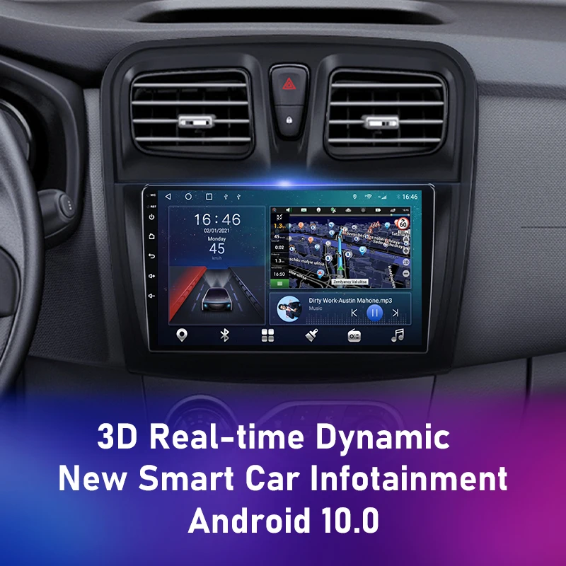 $100.13 Android 11 Car Radio Multimedia Player for Renault Logan 2 Sandero2 2012-2019 2Din Navigation Stereo Carplay Speakers Head Unit