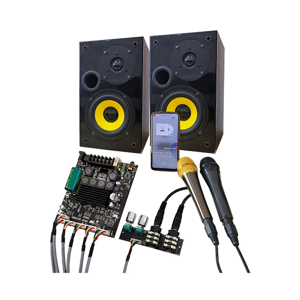 ZK-AM100F 2 1 канальный Bluetooth усилитель мощности для платы микрофон Audio все-в-одном 50 Вт