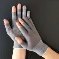 one pair anti slip fishing gloves spring summer ice cool breathable sunscreen antiskid openhalf fingers cycling sport gloves