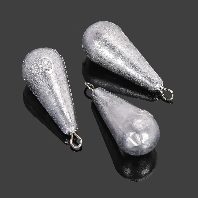 

Fishing Lead Sinker with Ring 7/10/14/21/35/42/49/56/70/84/105/140g Water Droplets Lead Weights Fishing Tackle Accessories