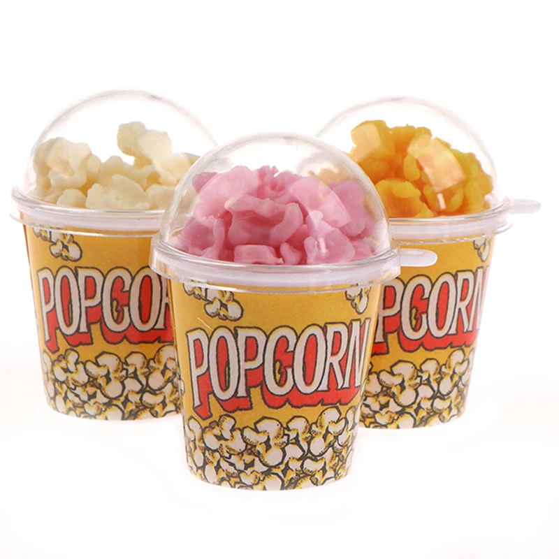 

1:12 Dollhouse Miniture Supermarket Food Popcorn Bucket Snacks Pretend Food Decoration Prop Toys Kitchen Accessories