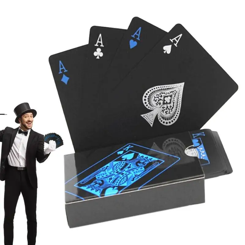 

Black Playing Card Poker Game Deck Poker Suit PP Magic Waterproof Deck Of Card Magic