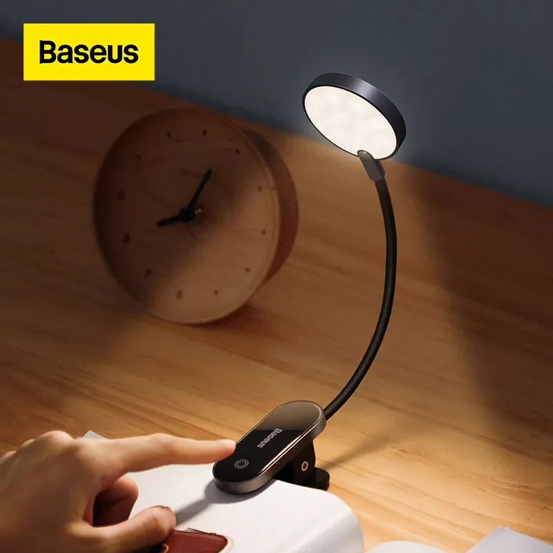 

Baseus LED Clip Table Lamp Stepless Dimmable Wireless Desk Lamp Touch USB Rechargeable Reading Light LED Night Light Laptop Lamp