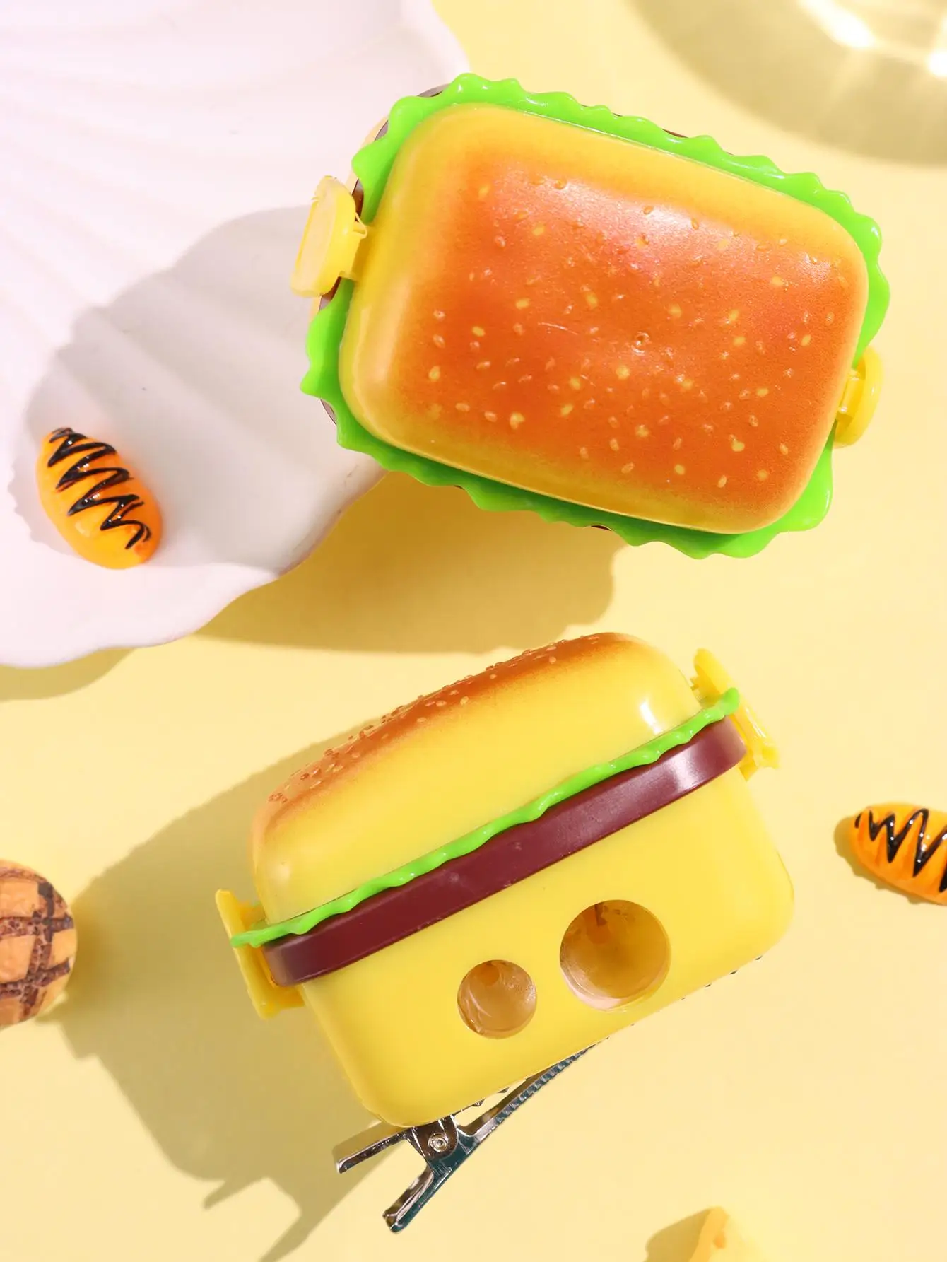 Оригинальность Harajuku милая заколка для волос в виде гамбургера Y2K заточка ножей