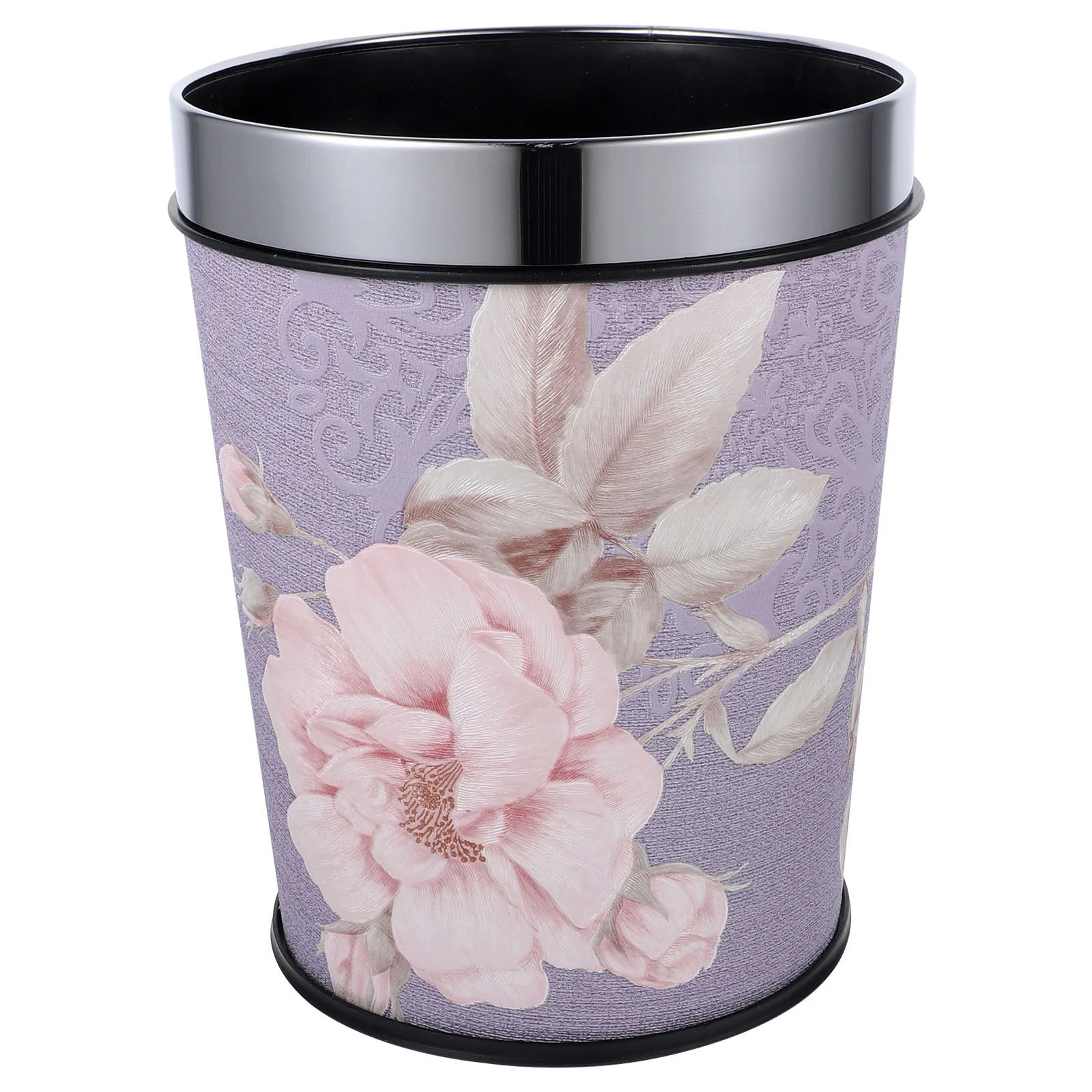 

Decorate Bedroom Stainless Steel Garbage Can Waste Paper Bucket Basketball Portable Retro Style Practical Household Bin Office