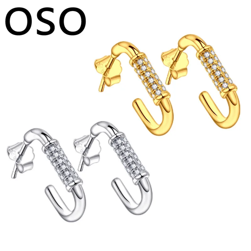 

New retro S925 sterling silver fashion all-match trend personality exaggerated geometric earrings female earrings jewelry