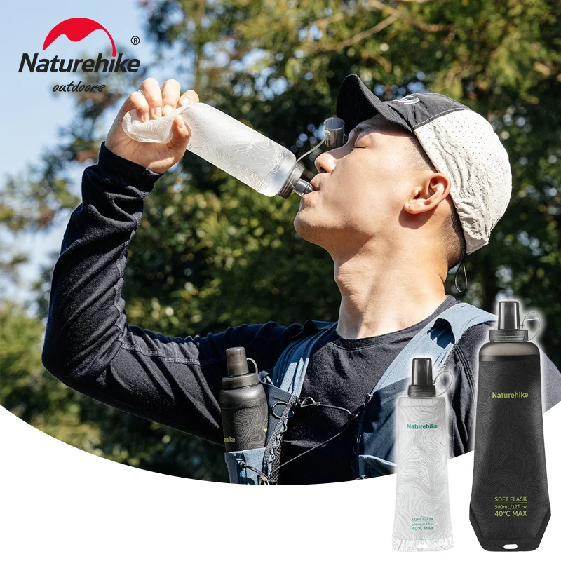 Фото Складная бутылка для воды Naturehike из ТПУ с силиконовым носиком, ультралегкая, для походов, активного отдыха, с распылителем, карманная, для рюкзака №1