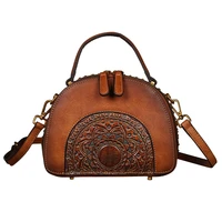womens elegant shoulder bag handle leather relief luxury leather womens handbag retro womens diagonal bag