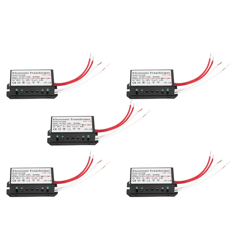 

Галогенный светильник источник питания, электронный трансформатор, черный, 5x110 В до 12 В, 60 Вт