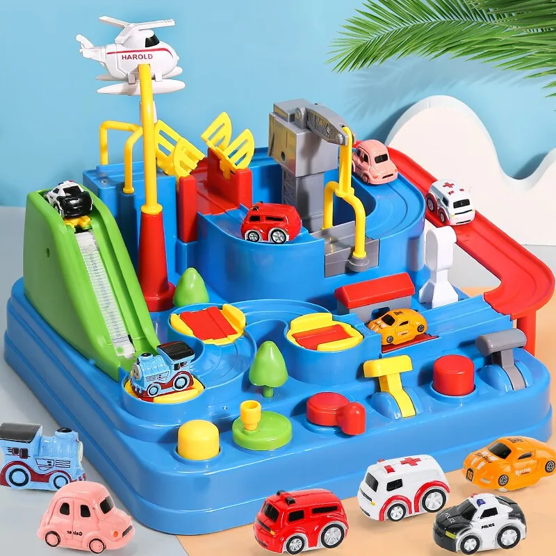 

Children's toy car big adventure train rail car desktop early education toy boy parent-child interaction cars car toy cars