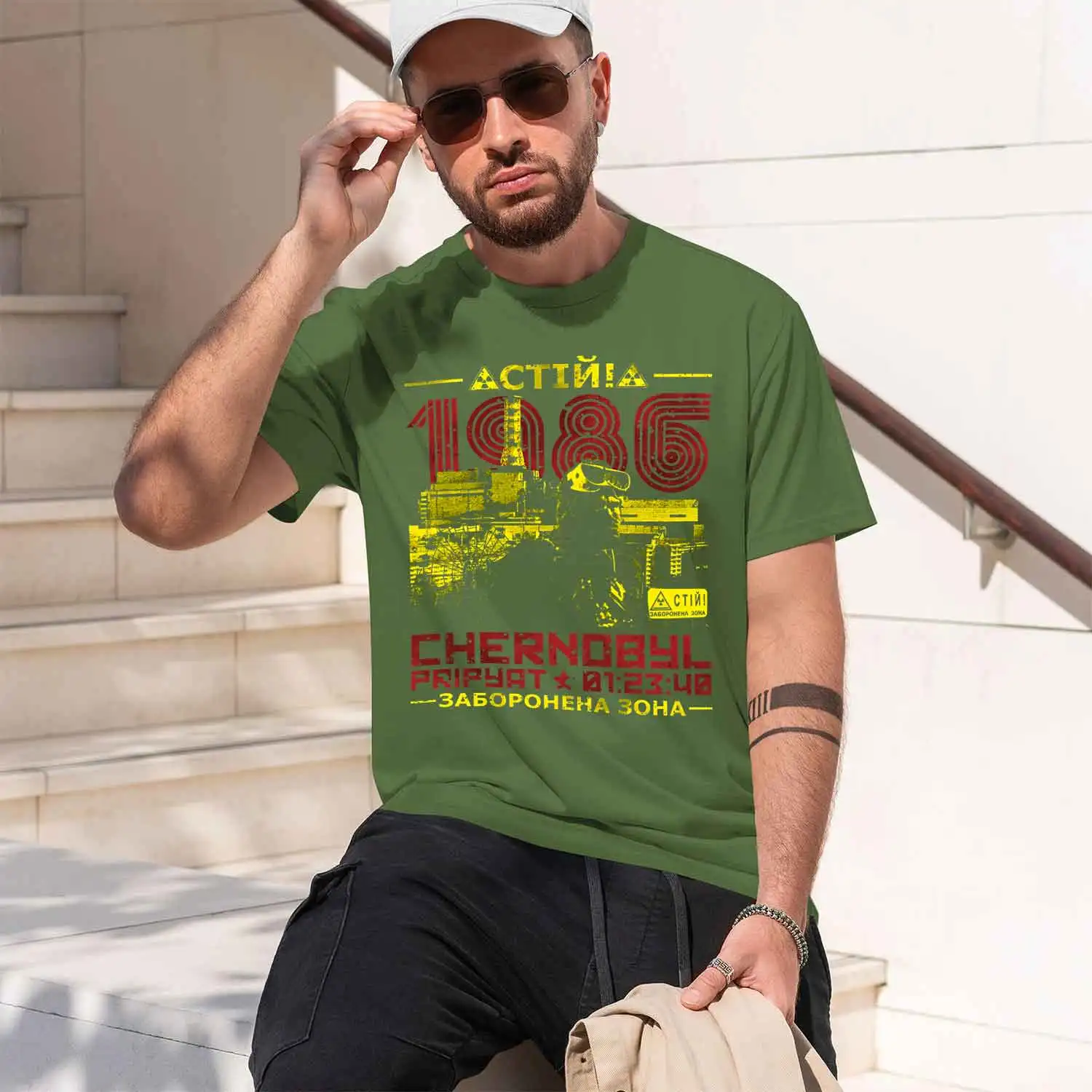 ERNOBYL 1986 2026 Новая модель мужской футболки с коротким рукавом и круглым вырезом, классическая повседневная модель, несколько цветов и размеров для ежедневной носки на протяжении всего дня. (art.: 3920d8ef765ea) - 3920d8ef765ea