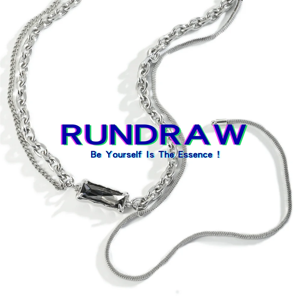 

Rundraw Fashion Silver Color Men Collarbone Chain Necklace Fashion Necklace Party Gifts Necklace