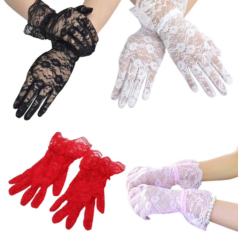 

Hot Kf-Fashion Women Bridal Evening Wedding Party Prom Driving Costume Lace Gloves