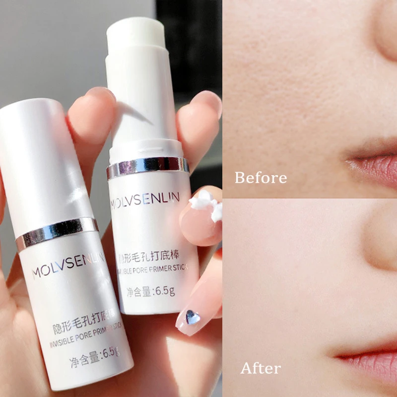 Three Scouts Invisible Pore Primer Stick Portable Waterproof Face Primer Makeup Base Gel Oil-control Matte Smooth Fine Lines Iso