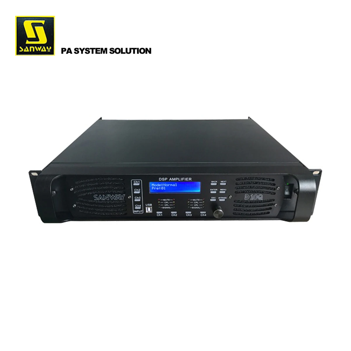 

D10Q 4 Channel 10000 Watt Digital Power Amplifier for Stage Monitor