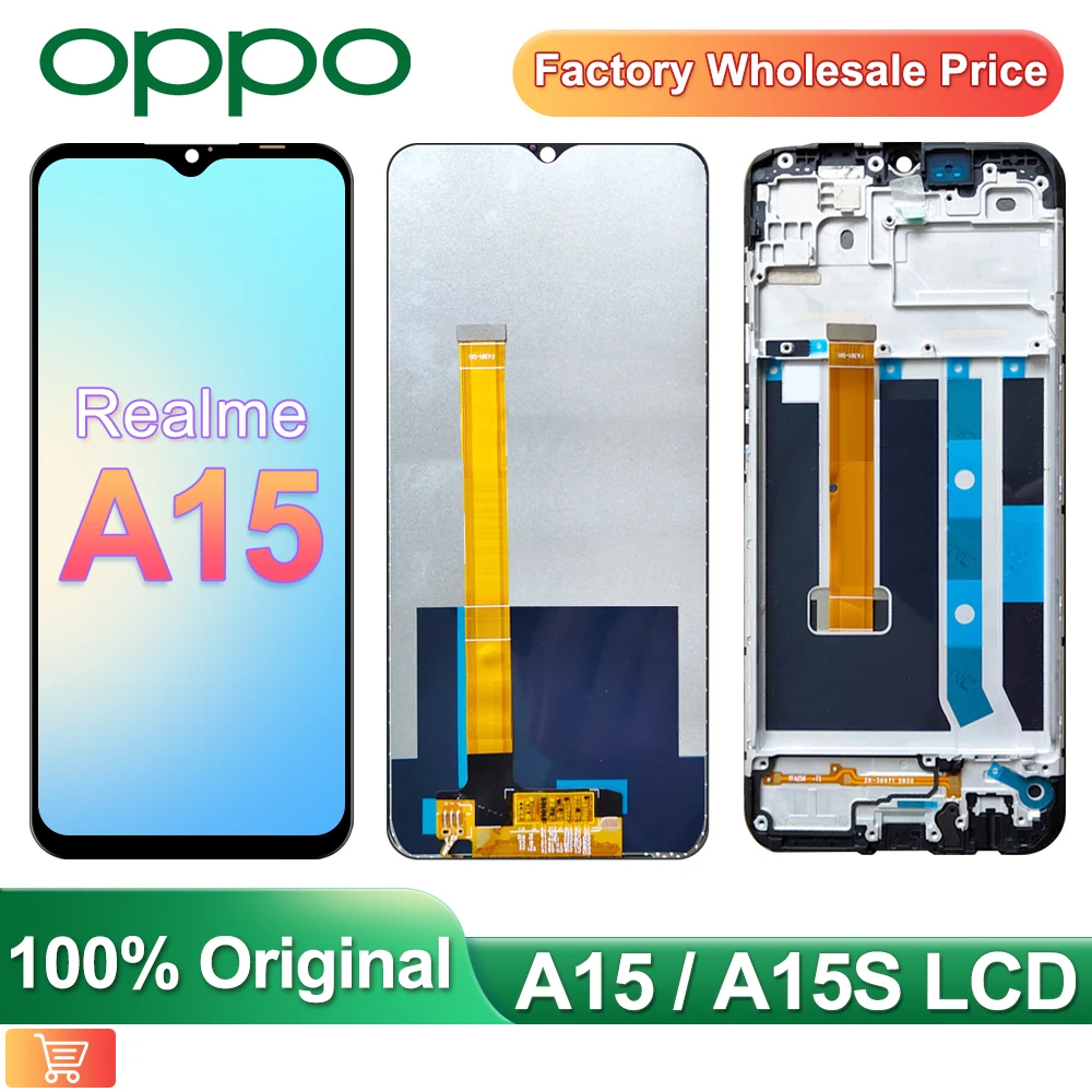 6 52 &quotОригинальный ЖК-дисплей для OPPO A15/A15s сенсорный экран с рамкой дигитайзер в