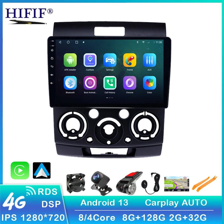 

Автомагнитола 2 Din на Android 13 с 9-дюймовым экраном для Ford Everest Ranger & Mazda BT50 2007 -2011, автомобильный радиоприемник, мультимедийный плеер, Авторадио