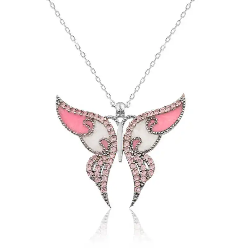 

Tevuli 925 Sterling Silver Pink Butterfly Necklace