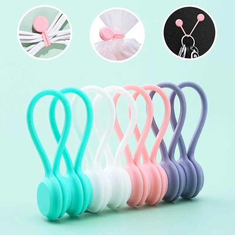 

Magnetic Silicone Earphone Cord Winder Wire Storage Holder Multifunction Home Office Headphones Wire Cable Organizer Accessories