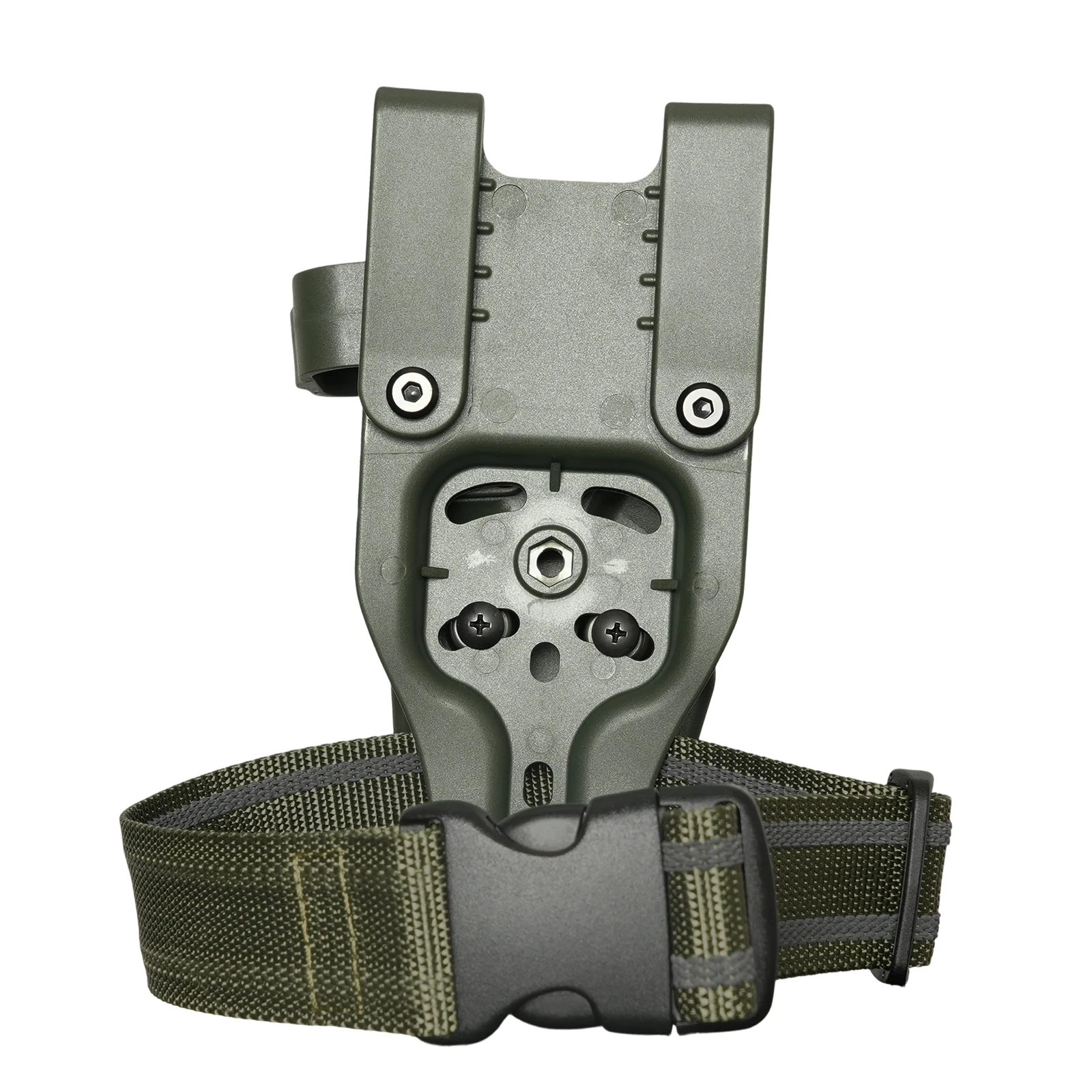 Фото Для Glock 17/19/19x/23/31/32/45 (1-5 поколений), G22 (1-4 поколения), уровень защиты III, кобура OWB, зеленая кобура, замок, поясная сумка, полимерный ремень с фиксацией. №4