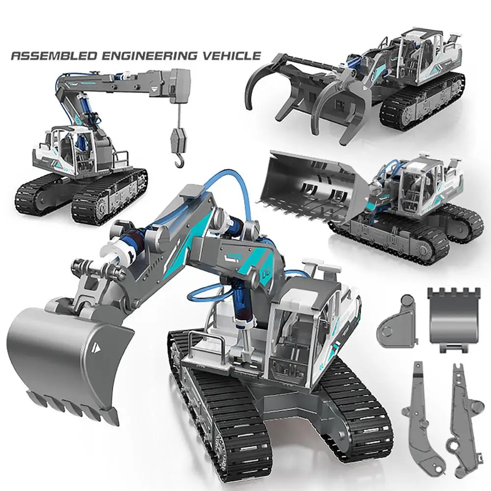 

Инженерный Набор для сборки автомобиля, сборный гусеничный экскаватор/бульдозер, гидравлическая модель автомобиля, игрушка, детские подар...