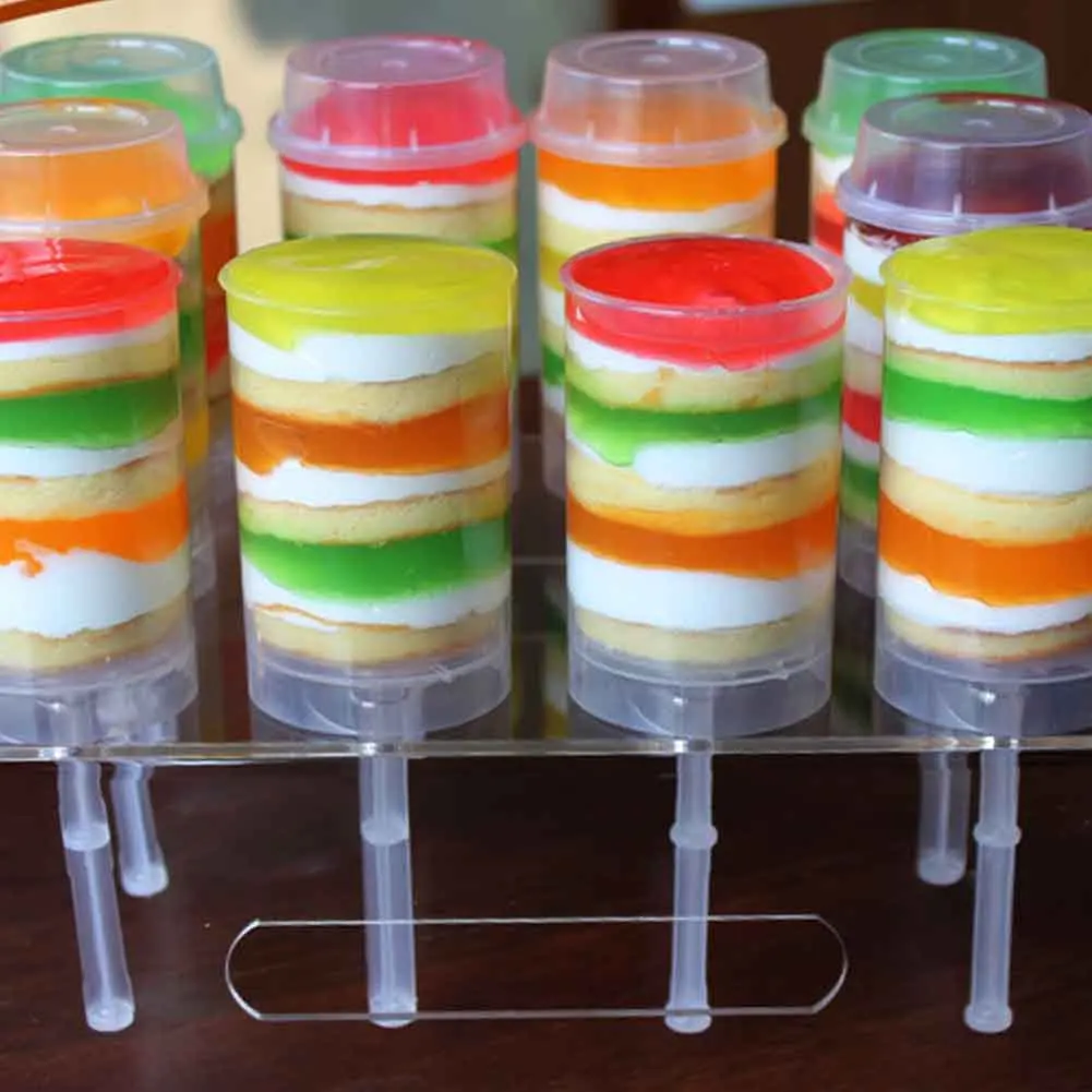 

50PCS Round Cake Pop Push Ups Push Pop Containers Clear Push Pops with Lids Cake Pop Shooter