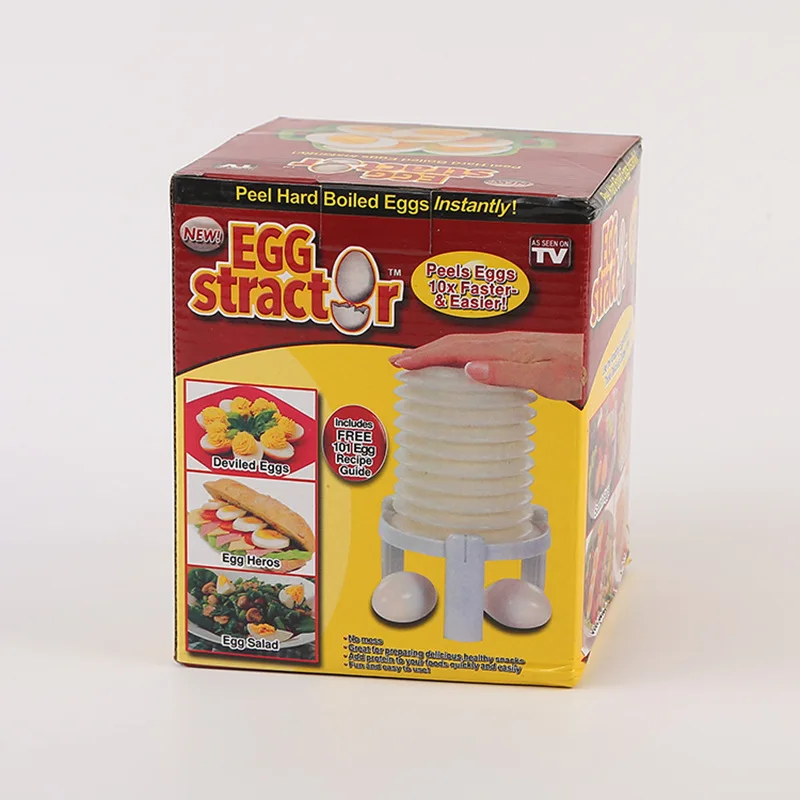 Three Steps Hard-Boiled Egg Shell Remove Tool Stractor Peeler Magic Amazing shell Machine Scissors s Kitchen |