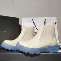 2022s rick winter boots for women chelsea boots mens sneaker genuine leather like owens shoes for men white martin boots