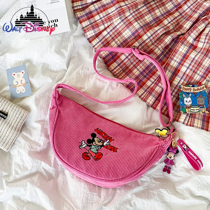 Disney Mickey New Women's Shoulder Bag Cartoon Embroidery Fashion Women's Shoulder Crossbody Bag High Capacity Women's Bag