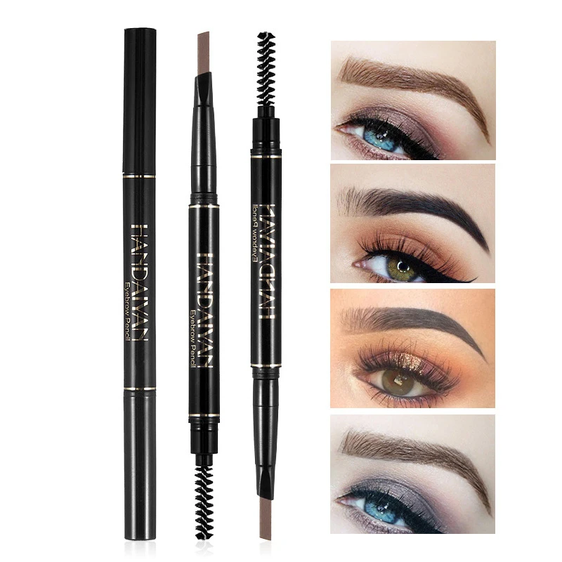 

5 Color Double Ended Eyebrow Pencil Waterproof Rotatable Triangle Eye Brow Pencil Tint 24H Lasting 2020 Makeup