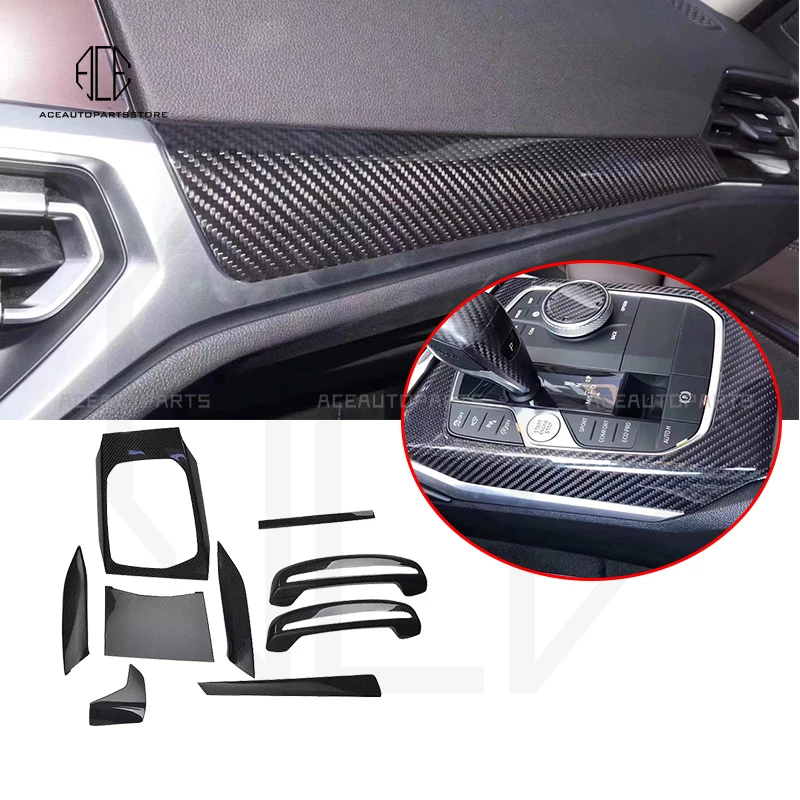 9 шт. для BMW 3 серии G20 G28 сухое углеродное волокно центральная панель управления