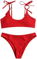 2022 new womens two piece bikini set sexy tie shoulder bikini swimsuit high waisted high cut bathing suits
