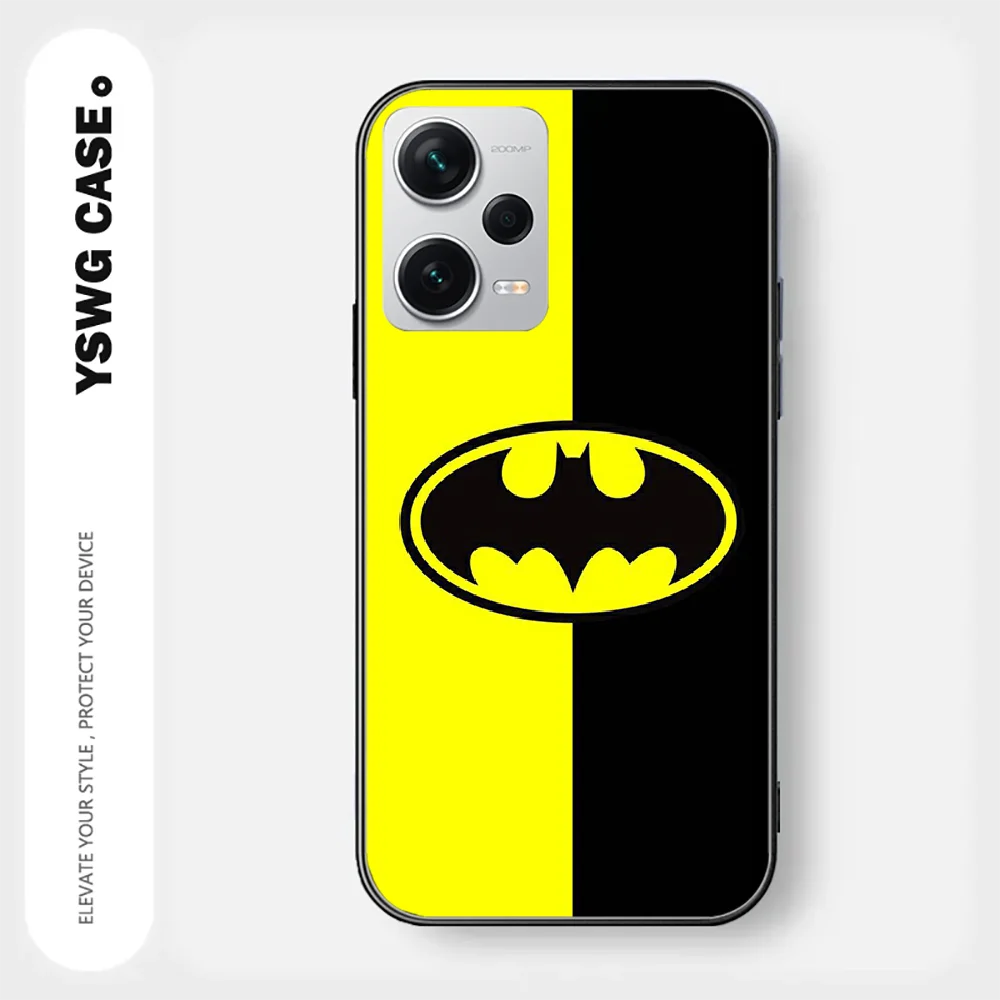 Черный чехол с логотипом Бэтмена для Xiaomi Redmi Note 8 9 10 11 12 13 C Pro Plus K70