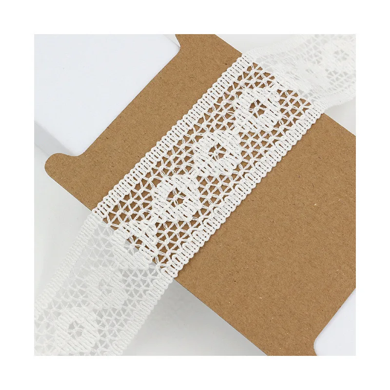 5Yards/Lot Beige Hollow Cotton Lace Webbing Fabric DIY Hat Decorative Hair Luggage Clothing Edging Garment Accessories
