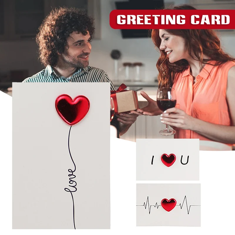 

Новая простая поздравительная открытка с сердцем «сделай сам» открытка ручной работы Складная 3D открытка на день Святого Валентина креати...