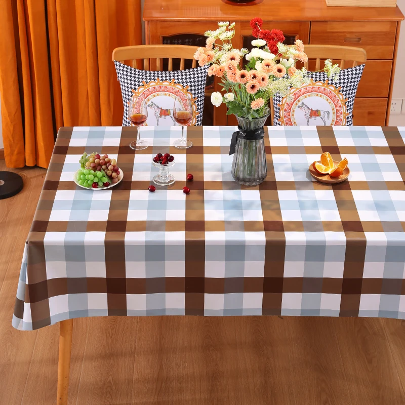 

2023 New Atmosphere Plaid Table Cloth Waterproof, Oil proof, and Wash Free Rectangle Table Cloth, Table Table Mat